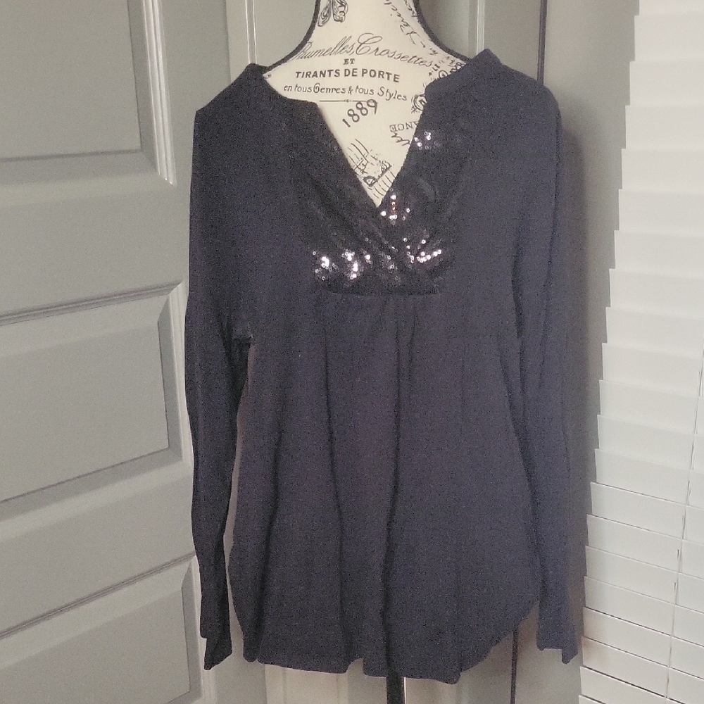 Black Sequin Women's Top